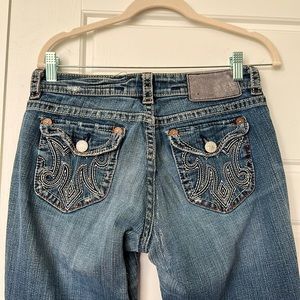 Ladies MEK Denim blue jeans - Size 28. Bootcut.